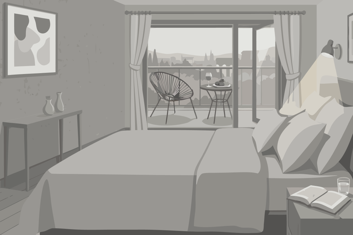 Apartment mit Balkon